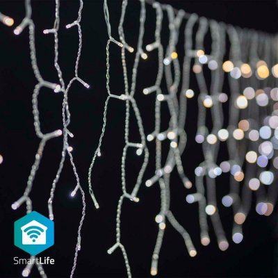 SmartLife Nedis chytrý vánoční řetěz rampouchy 400 LED 8 m venkovní IP65 teplá studená bílá WIFILXC04W400 – Hledejceny.cz