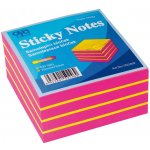 Bloček samolepící 75x75mm růžovo-žlutý neon 400 listů Auro – Zboží Dáma