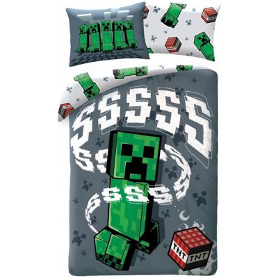 Halantex bavlna povlečení Minecraft motiv Creeper 70x90 140x200 – Zboží Mobilmania