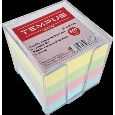 kostka barevná nelepená 9x9cm 800 listů v plast.zásobníku – Hledejceny.cz