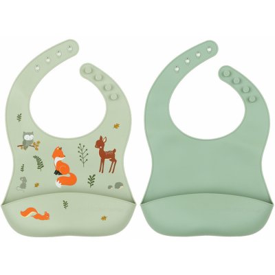 a Little Lovely Company Sada 2 silikonových bryndáků lesní přátelé – Zboží Mobilmania