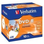 Verbatim DVD-R 4,7GB 16x, printable, plastová krabička, 10ks (43521) – Hledejceny.cz