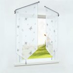 Krátká záclona voálová šedá motýli moderní 60x120 cm – Hledejceny.cz