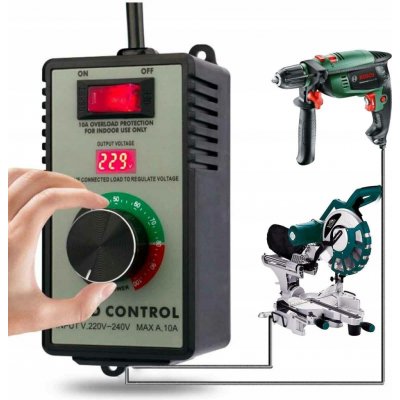 Regulátor otáček motoru, výkonu a napětí v pouzdře se zásuvkou, 2400 W, 230 V – Zboží Dáma