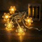 Nexos Vánoční světelný řetěz sněhové vločky teple bílý 20 LED – Hledejceny.cz