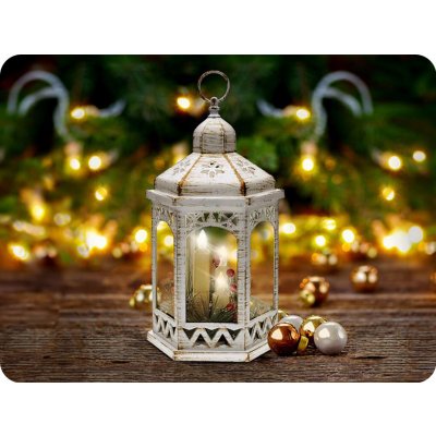 Solight LED vánoční lucerna bílá 33cm 3x LED svíčka 3x AAA 1V266 – Hledejceny.cz