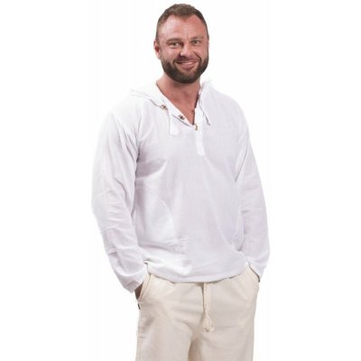 Nepál Etno kurta Classic s kapucí bílá – Hledejceny.cz