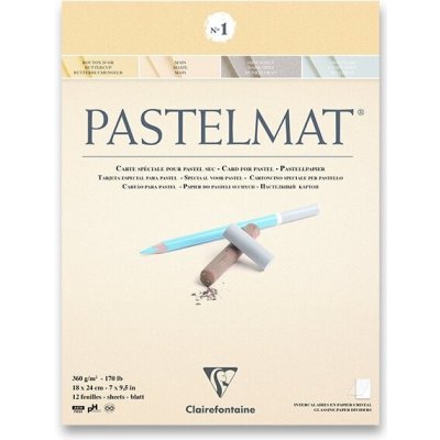 Clairefontaine blok pro suchý pastel Pastelmat N°1 šedé a béžové odstíny 360g/m2 12ks 24x30cm – Zboží Mobilmania