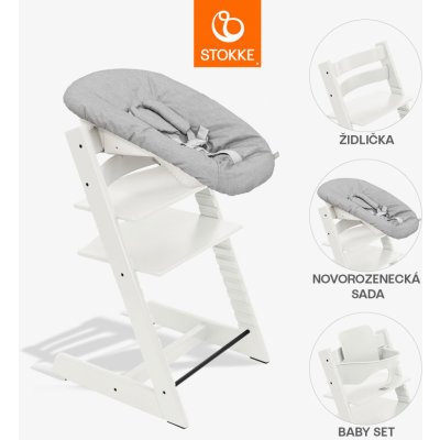 Stokke Tripp Trapp + novorozenecká sada + Baby set White – Zboží Dáma
