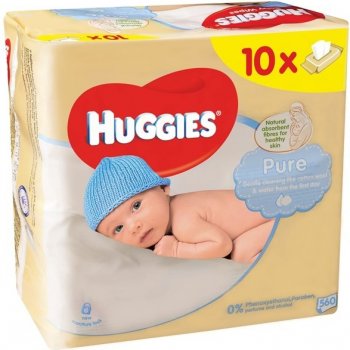 Huggies Pure vlhčené ubrousky 10 x 56 ks od 329 Kč - Heureka.cz