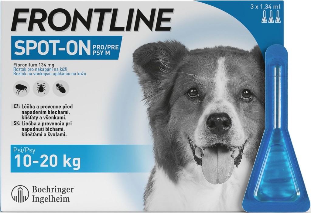 Frontline Spot-On Dog M 10-20 kg 3 x 1,34 ml