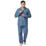 C-Lemon pánské pyžamo dlouhé propínací flanel modré – Zboží Mobilmania