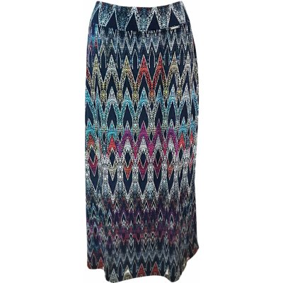 Dlouhá letní sukně s barevným geometrickým tiskem