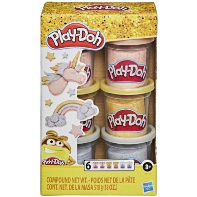 Hasbro Play Doh Sada 6 kelímků třpytivá zlatá stříbrná a růžová E9433 – Hledejceny.cz