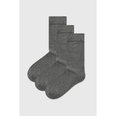 MEN-A 3 PACK vysokých bambusových ponožek šedá