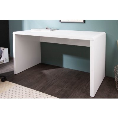LuxD Kancelářský stůl Barter 120cm bílý vysoký lesk