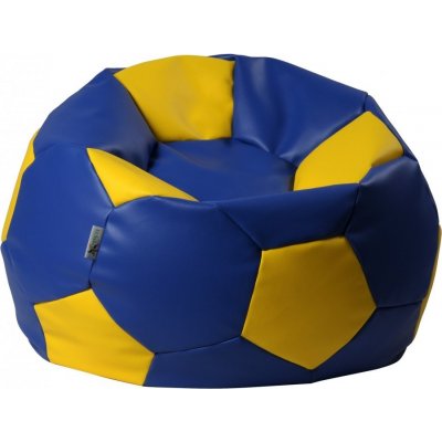 ANTARES Euroball medium Sedací pytel 65x65x45cm koženka modrá/žlutá – Zbozi.Blesk.cz