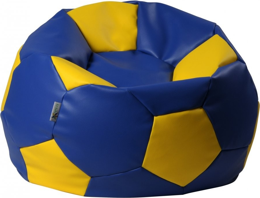 ANTARES Euroball medium Sedací pytel 65x65x45cm koženka modrá/žlutá