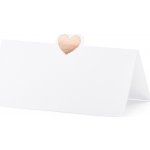 Jmenovky na stůl bílé s růžovo-zlatým srdíčkem 10x5 cm, 10 ks – Hledejceny.cz