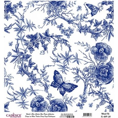 Cadence Rýžový papír Cadence v roli 30x 30cm Modrá louka – Hledejceny.cz