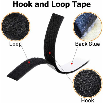 Pásek na suchý zip s lepidlem černý 50 mm – Hledejceny.cz