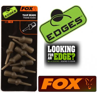 Fox Edges Tulip beads trans khaki 10ks – Zboží Mobilmania