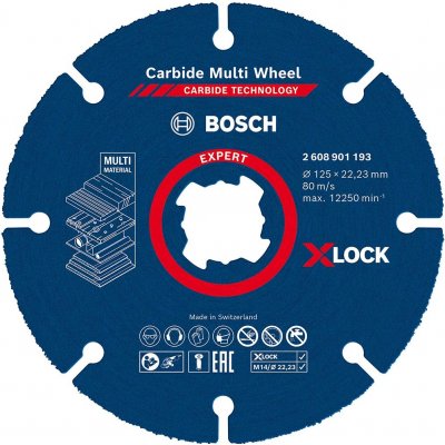 BOSCH Víceúčelový řezný kotouč EXPERT Carbide Multi Wheel X-LOCK 125 mm, 22,23 mm 2608901193 – Zbozi.Blesk.cz