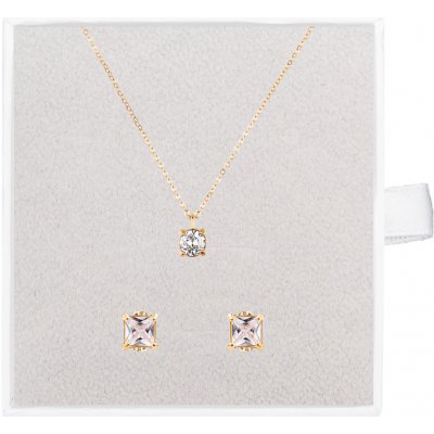 Franco Bene Pozlacený Diamond set náhrdelník a náušnice 2249 – Zbozi.Blesk.cz