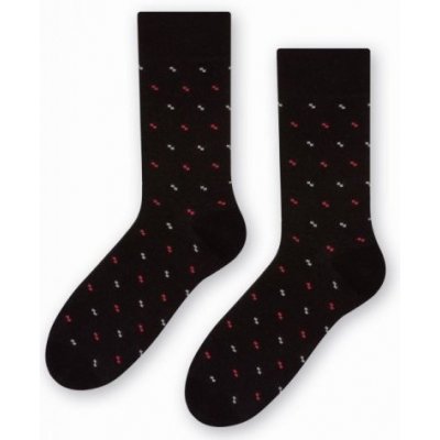 Steven 056 197 vzor Oblekové ponožky černé – Zboží Mobilmania