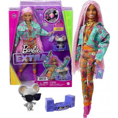 Barbie Extra Stylová dlouhovláska s myškou – Zboží Mobilmania