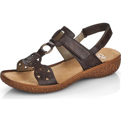 Dámské kožené sandále M0976-22 Rieker hnědé braun,