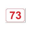 Domovní číslo klasické Plast 210 x 148 mm (A5) tl. 2 mm - Bílá + červený text - Kód: 10474