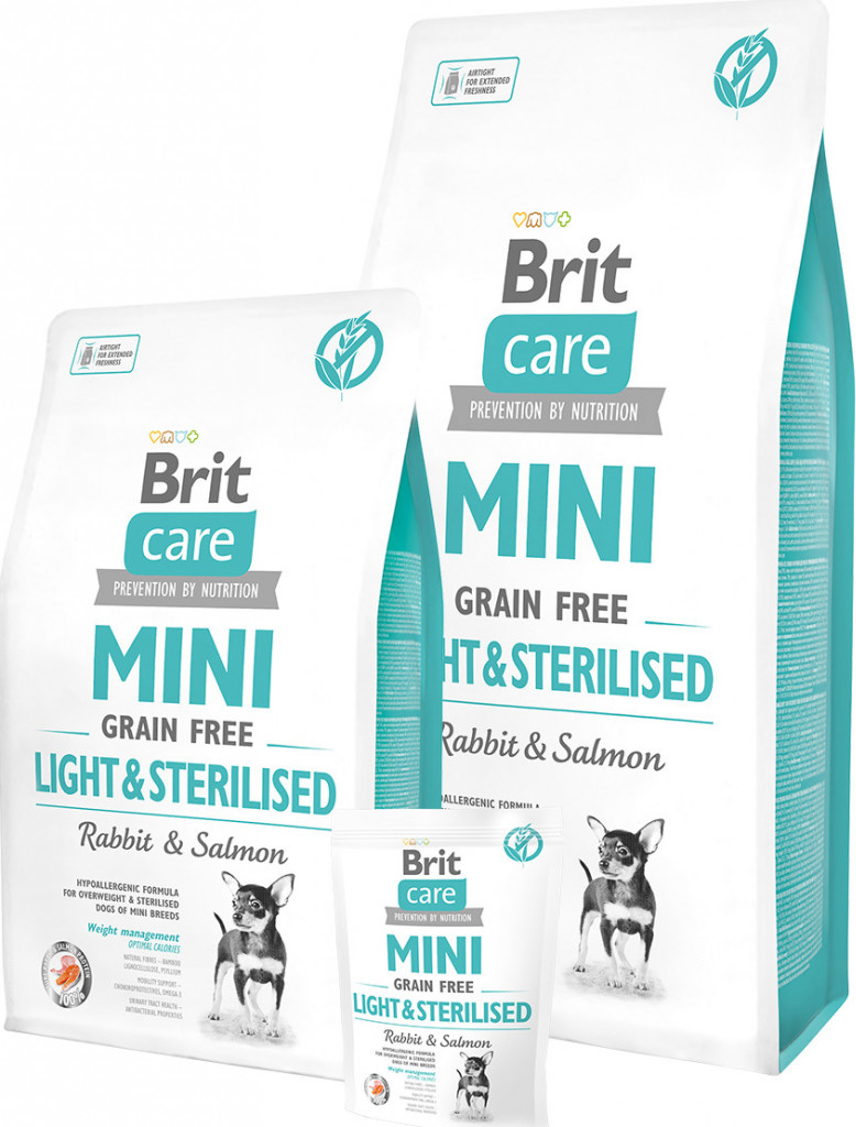 Brit Care Mini Grain-free Light & Sterilised Rabbit & Salmon 0,4 kg