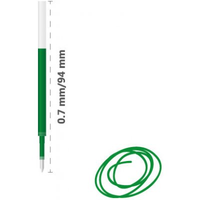 Milan Náplň gelová MILAN Gel Touch 0.7 mm zelená 446024 – Zboží Živě