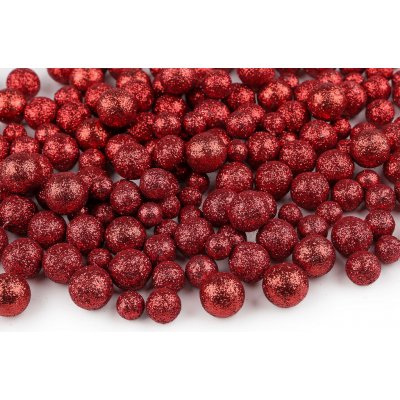 Prima-obchod Polystyrenové kuličky s glitry mix 3 velikostí, barva 4 červená – Hledejceny.cz