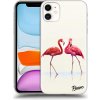 Pouzdro a kryt na mobilní telefon Apple Pouzdro Picasee silikonové Apple iPhone 11 - Flamingos couple čiré