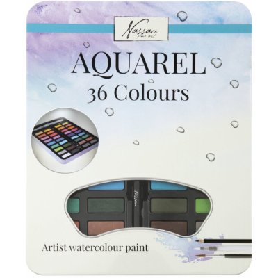 Nassau Akvarelové barvy v kovovém boxu 36 ks – Zboží Dáma