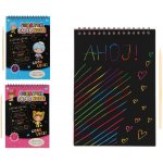 Teddies Škrabací Vyškrabovací notes barevný 10 listů 10x14cm 2 barvy v sáčku – Sleviste.cz