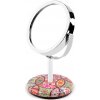 Kosmetické zrcátko Prima-obchod Kosmetické zrcátko stolní mandaly s broušenými kamínky 5 lososová mint