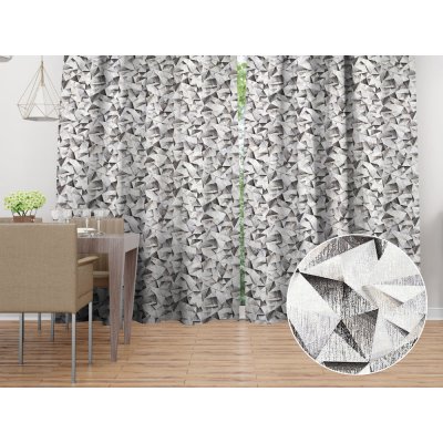 Biante Dekorační závěs Porto PRT-008 Šedo-béžové krystaly - šířka 130 cm 130x220 cm – Hledejceny.cz