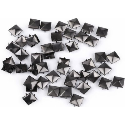 Prima-obchod Cvočky na oblečení 12x12mm pyramida, barva 2 nikl černý – Zboží Dáma