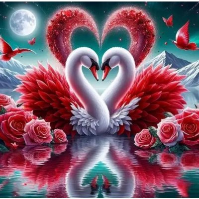 Norimpex diamantové malování Zamilované labutě 30 x 40cm – Sleviste.cz