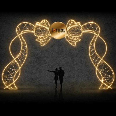 Eco Fix 2D LED světelná brána mašle, 735 × 615 cm, teple bílá, stojící, hliník – Hledejceny.cz