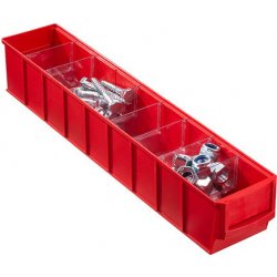 Allit Plastový regálový box ShelfBox 91 x 500 x 81 mm červený
