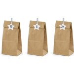 PartyDeco Adventní kalendář Sáčky papírové kraftové s čísly na kolíčkách 24 ks – Zboží Živě