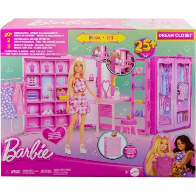 Mattel Barbie Šatník snů v pastelových barvách s panenkou oblečky a doplňky HXD58 – Zboží Mobilmania