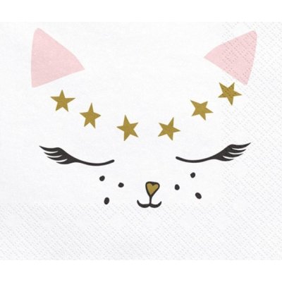 PartyDeco ubrousky Meow s kočkou 33x33cm 20ks – Zboží Dáma