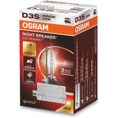 XENONOVÁ VÝBOJKA D3S OSRAM 42V 35W PK32d-5 NIGHT BREAKER LASER +220% více světla 66340XNN | Zboží Auto