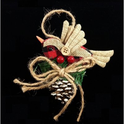 Gpol Vánoční ozdoba ptáček mix barev Červená – Zboží Mobilmania