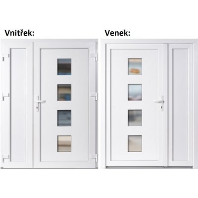 Soft Dvoukřídlé vchodové 010+Panel Plný Bílá/bílá pravé 150 x 200 cm – Hledejceny.cz